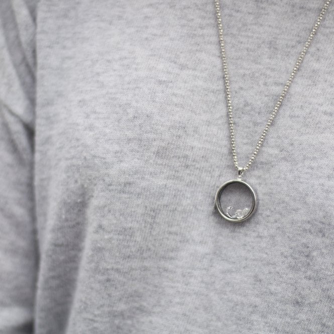 Hot Diamonds Sterling Silver Letter C With White Topaz Cabochons