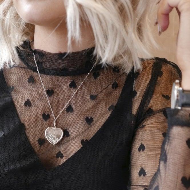 Hot Diamonds Sterling Silver Letter E With White Topaz Cabochons