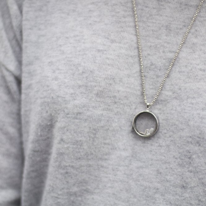 Hot Diamonds Sterling Silver Letter 'L' With White Topaz Cabochons