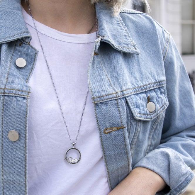 Hot Diamonds Sterling Silver Letter 'O' With White Topaz Cabochons
