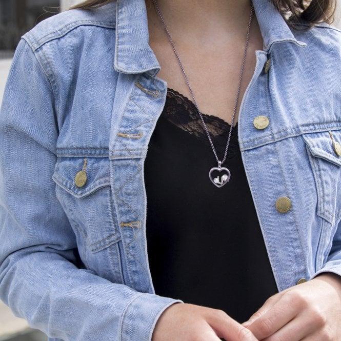Hot Diamonds Sterling Silver Letter 'U' With White Topaz Cabochons