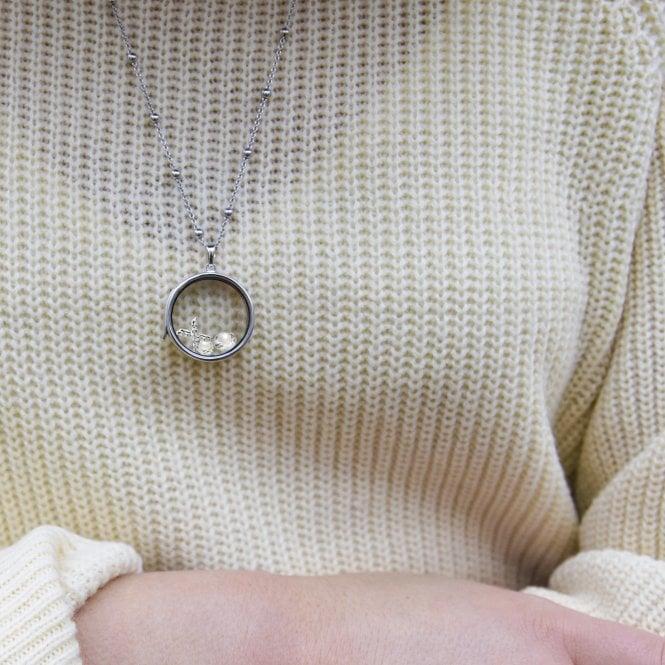 Hot Diamonds Sterling Silver Letter 'X' With White Topaz Cabochons