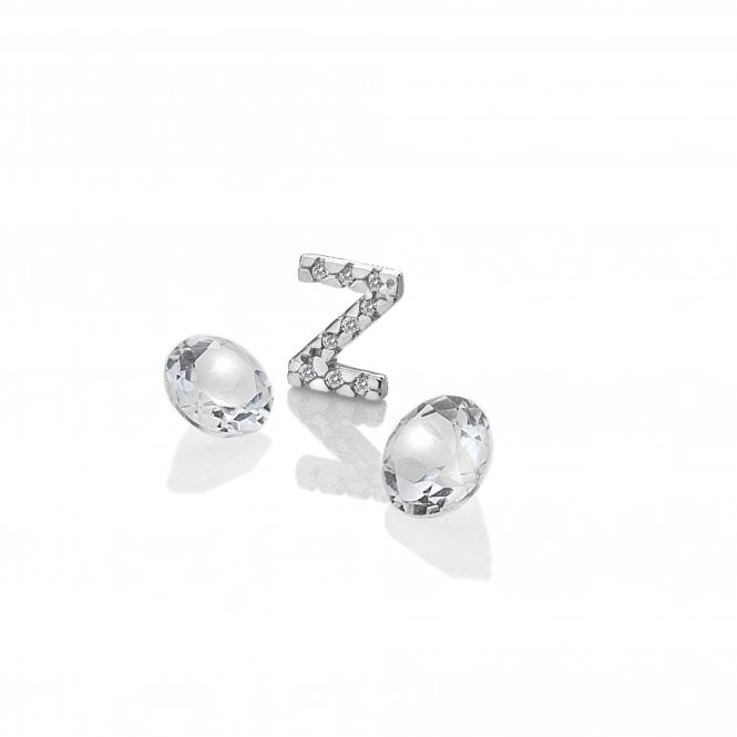 hot diamonds Sterling Silver Letter 'Z' with White Topaz Cabochons