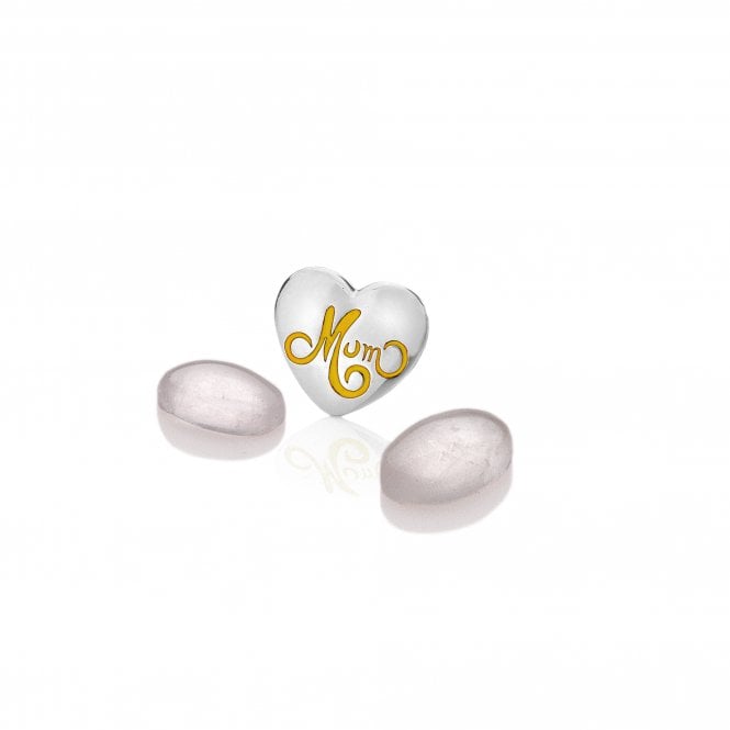 hot diamonds Sterling Silver Mum with Rose Quartz Cabochons