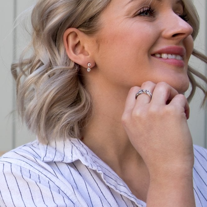 Hot Diamonds Tender White Topaz Earrings - Double Drop