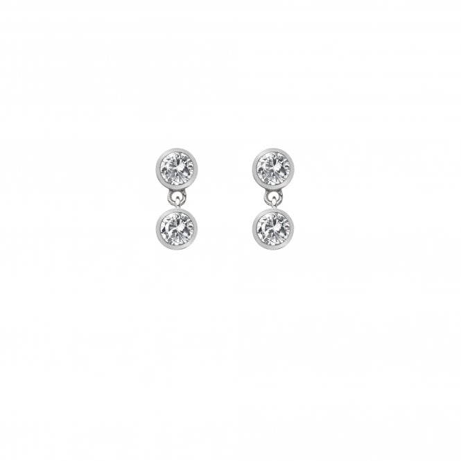 Hot Diamonds Tender White Topaz Earrings - Double Drop