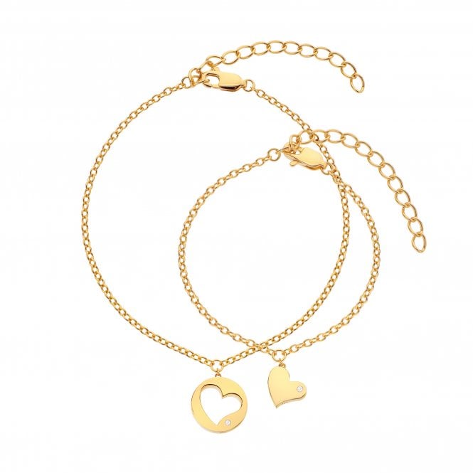 Hot Diamonds Together Forever Bracelet Set - Yellow Gold Plated
