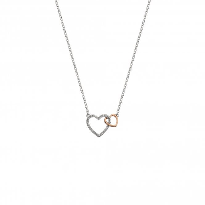 Hot Diamonds Togetherness Open Heart Pendant - Rose Gold Plate Accents