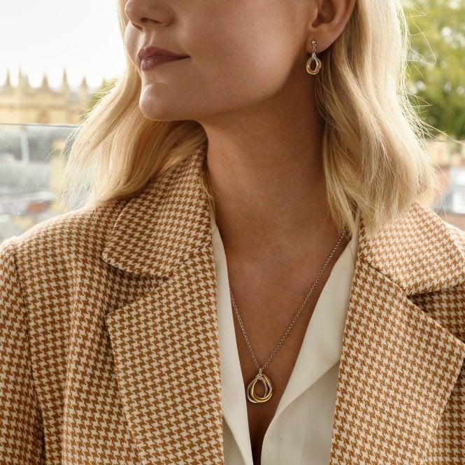 Hot Diamonds Trio Teardrop Earrings - Rose And Gold Plate Accents