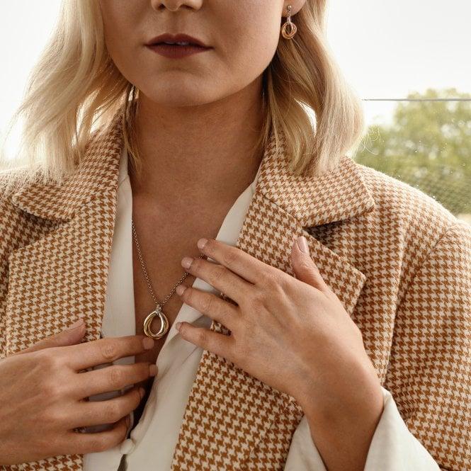 Hot Diamonds Trio Teardrop Pendant - Rose And Gold Plate Accents