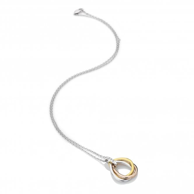 hot diamonds Trio Teardrop Pendant - Rose and Gold Plate Accents