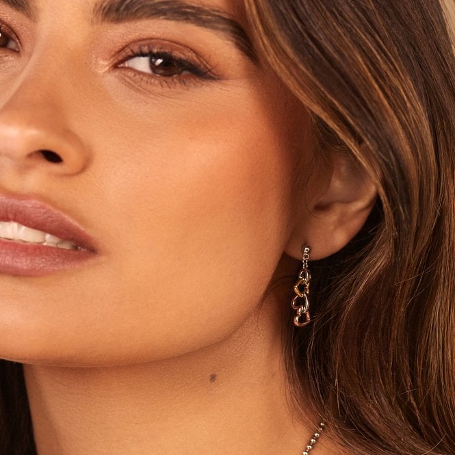 Hot Diamonds Trio Triple Heart Earrings - Gold Plated