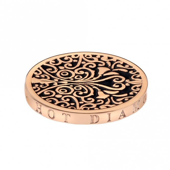 hot diamonds Victorian Ornate Rose Gold Plated Coin - 25mm