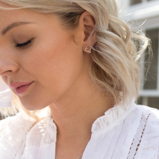 Hot Diamonds Warm Heart Earrings - Rose Gold Plate Accents