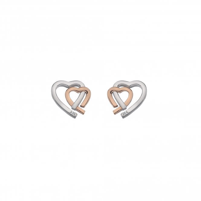 Hot Diamonds Warm Heart Earrings - Rose Gold Plate Accents