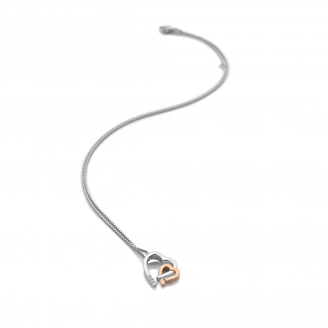 hot diamonds Warm Heart Pendant - Rose Gold Plated Accents