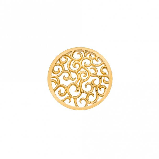 hot diamonds Winding Path Yellow Gold Plated Coin - 25mm