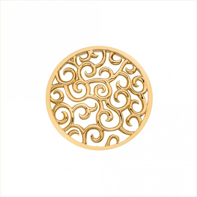 hot diamonds Winding Path Yellow Gold Plated Coin - 33mm