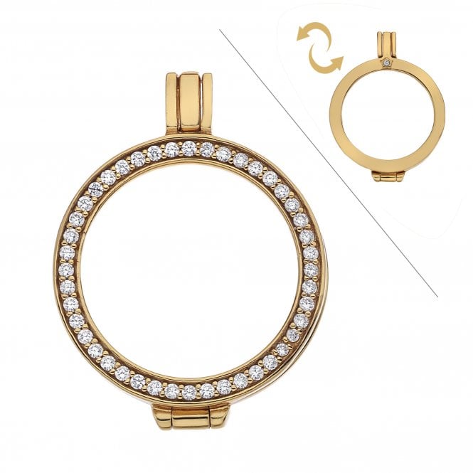 Hot Diamonds Yellow Gold Reversible Coin Keeper - 25mm