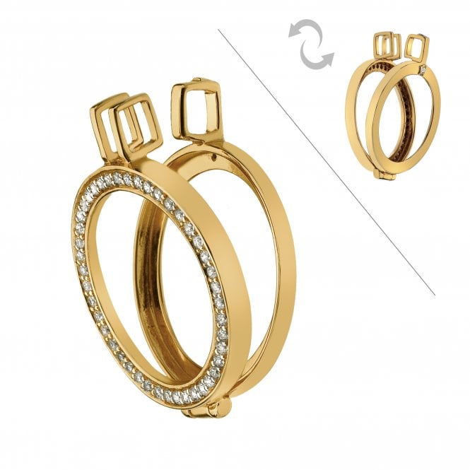 hot diamonds Yellow Gold Reversible Coin Keeper - 25mm