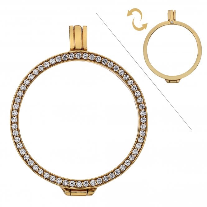 Hot Diamonds Yellow Gold Reversible Coin Keeper - 33mm