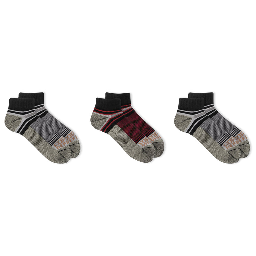 hot sox Copper Defense Active Ankle Socks 3 Pair Pack BLACK ASSORTED