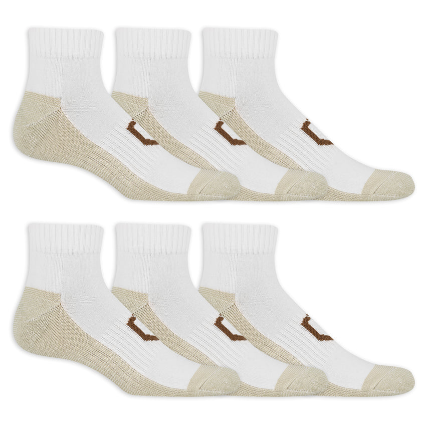 hot sox Copper Defense Core Ankle Socks 6 Pair Pack WHITE