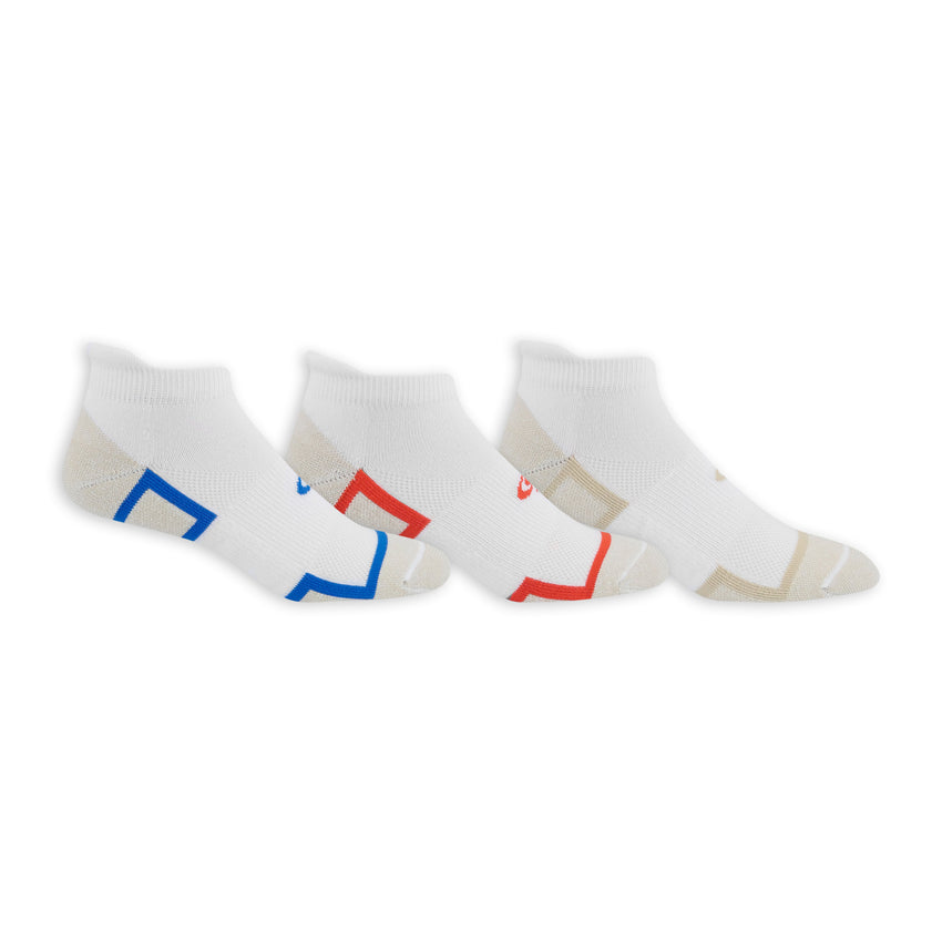 hot sox Copper Sole Men's Extreme Athletic Low Cut Tab Socks 3 Pair Pack White