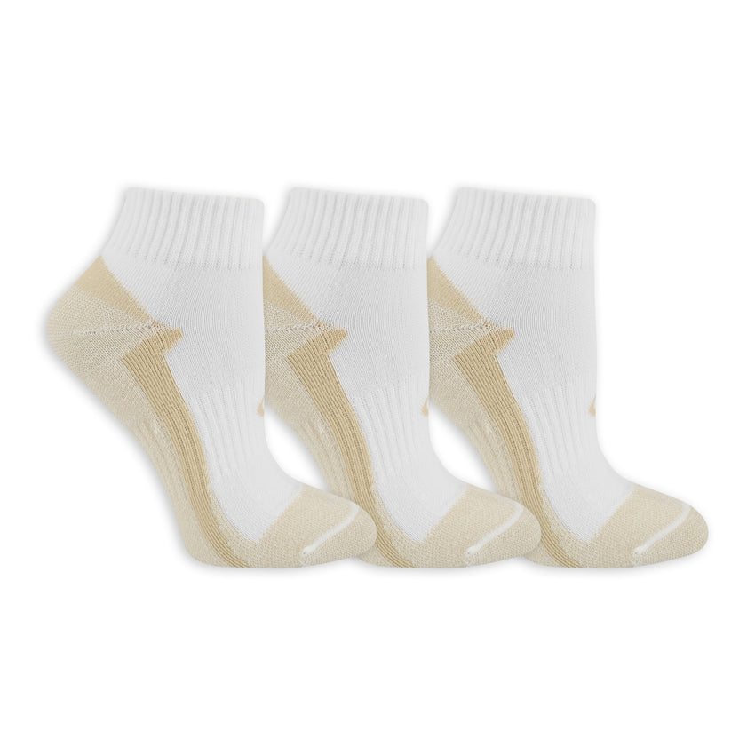 hot sox Copper Sole Women's Extreme Athletic Ankle Socks 3 Pair Pack White