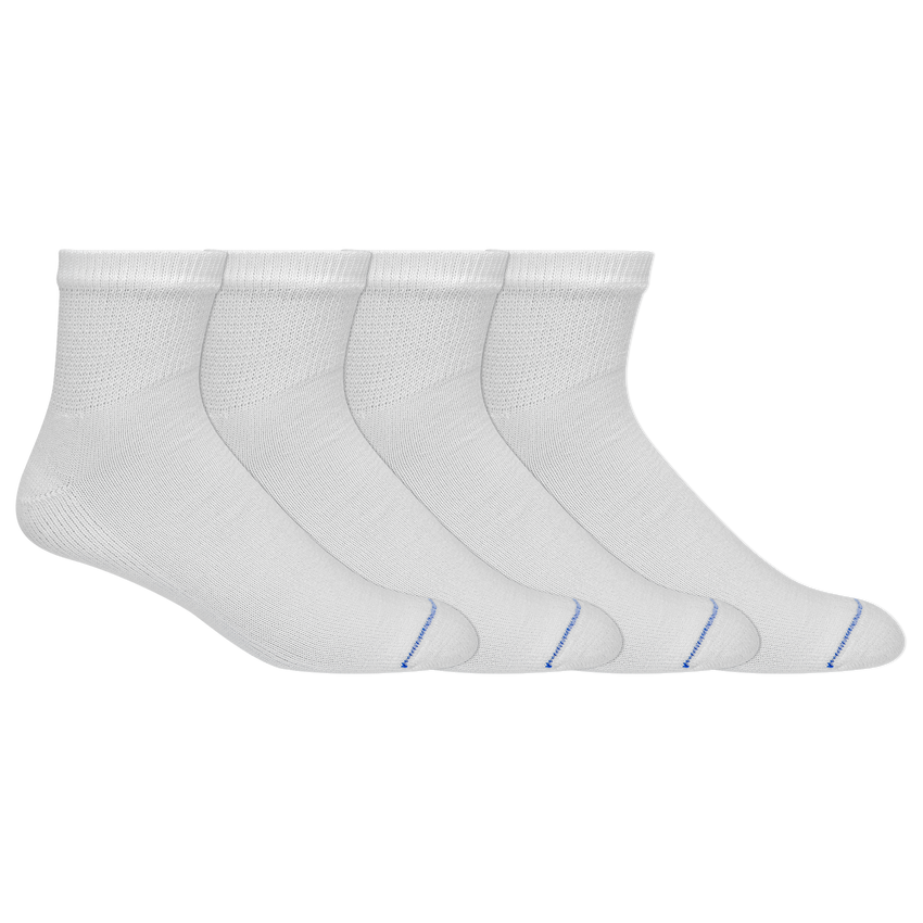 hot sox Dr. Scholl's Men's Diabetes & Circulatory Ankle Socks 4 Pair Pack - Non-Binding Cushioned Comfort WHITE
