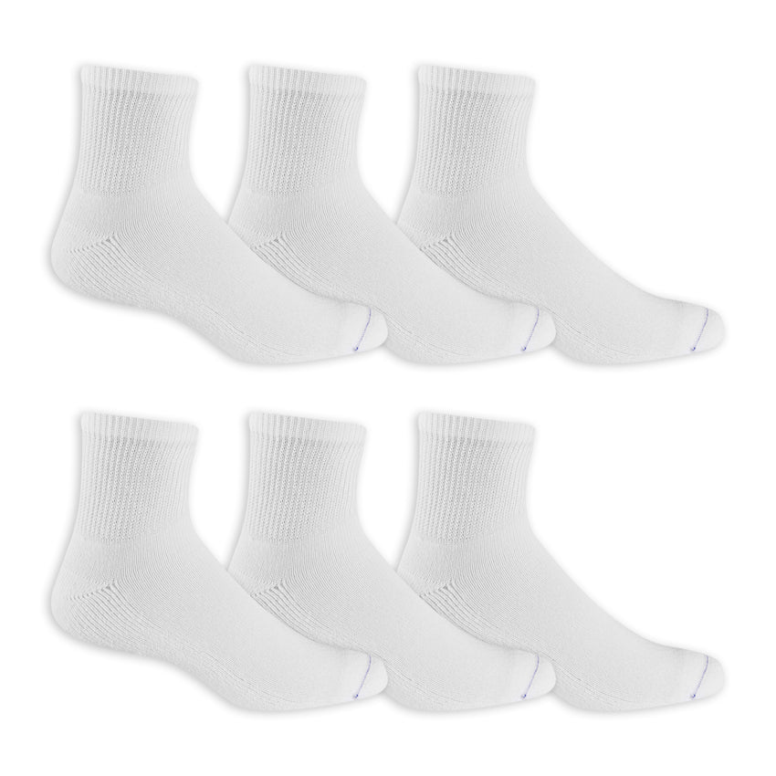 hot sox Dr. Scholl's Men's Diabetes & Circulatory Ankle Socks 6 Pair Pack - Non-Binding Cushioned Comfort White