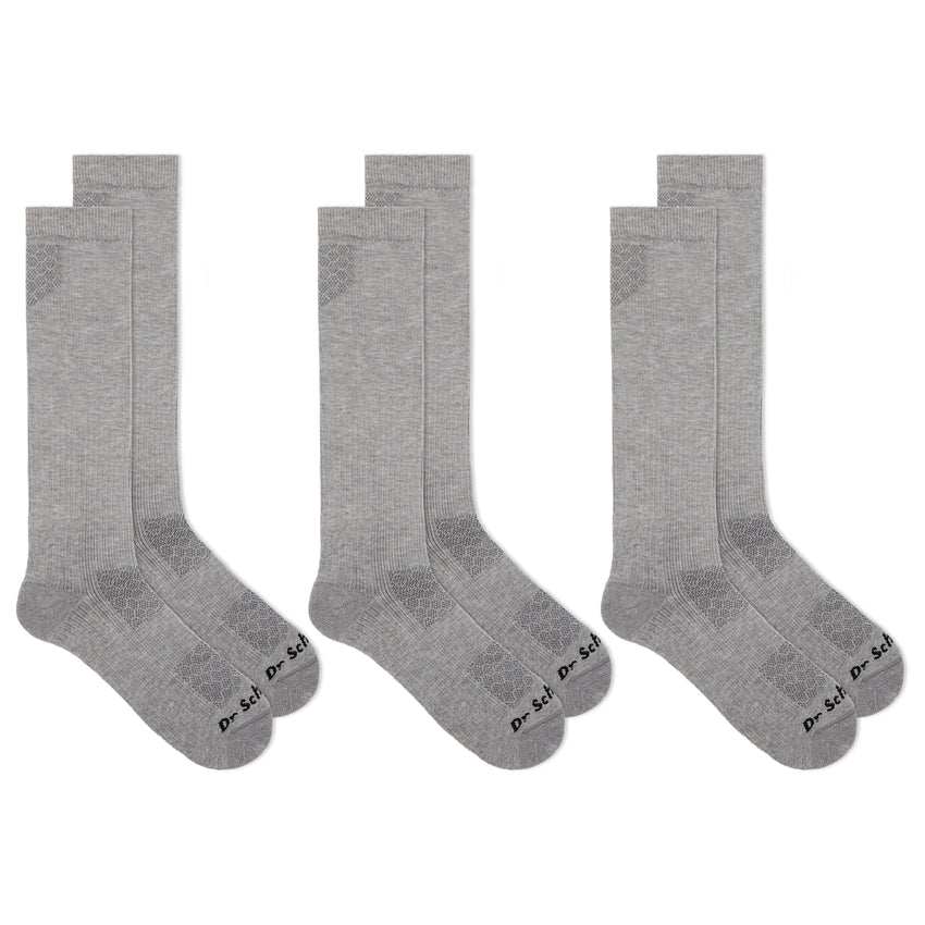 hot sox Dr. Scholl's Men's Work Graduated Compression Over the Calf Socks 3 Pair Pack GREY