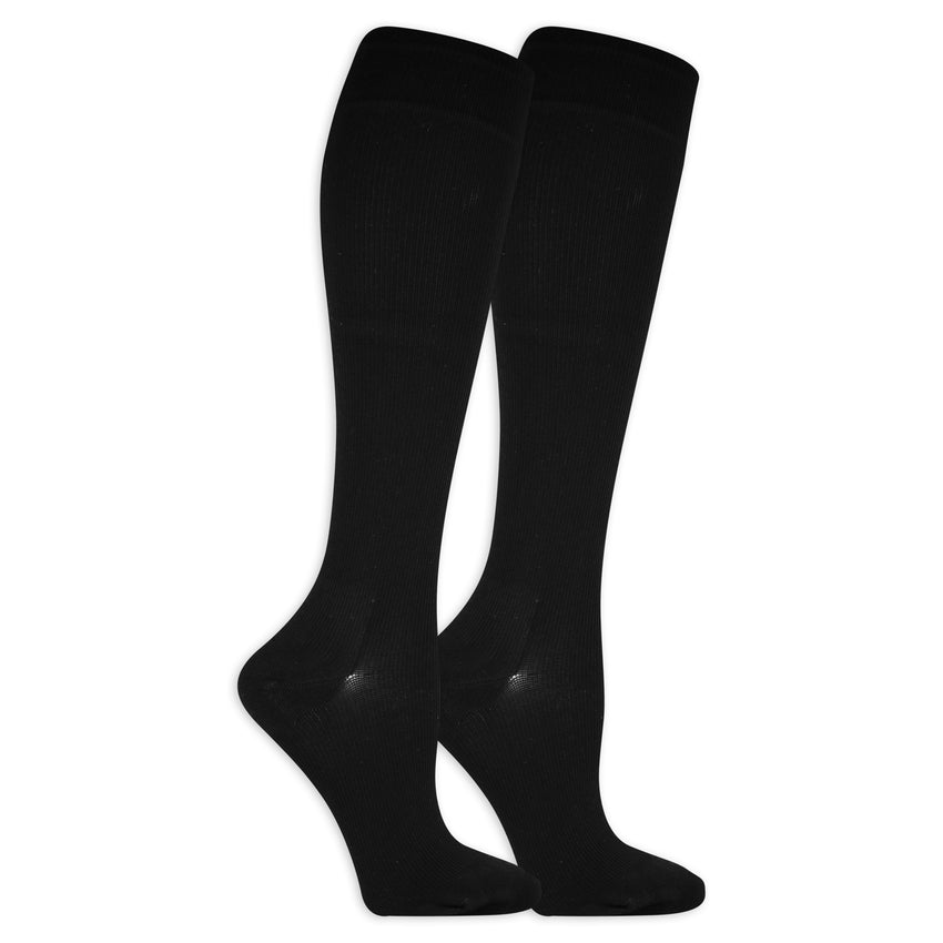 hot sox Dr. Scholl's Women's American Lifestyle Knee High Graduated Compression Socks 2 Pair Pack BLACK