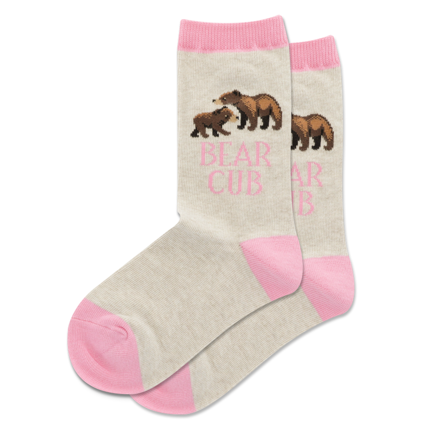 hot sox HOTSOX Kid's Bear Cub Crew Socks TAN