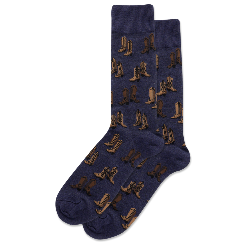 hot sox HOTSOX Men's Boots Crew Socks BLUE