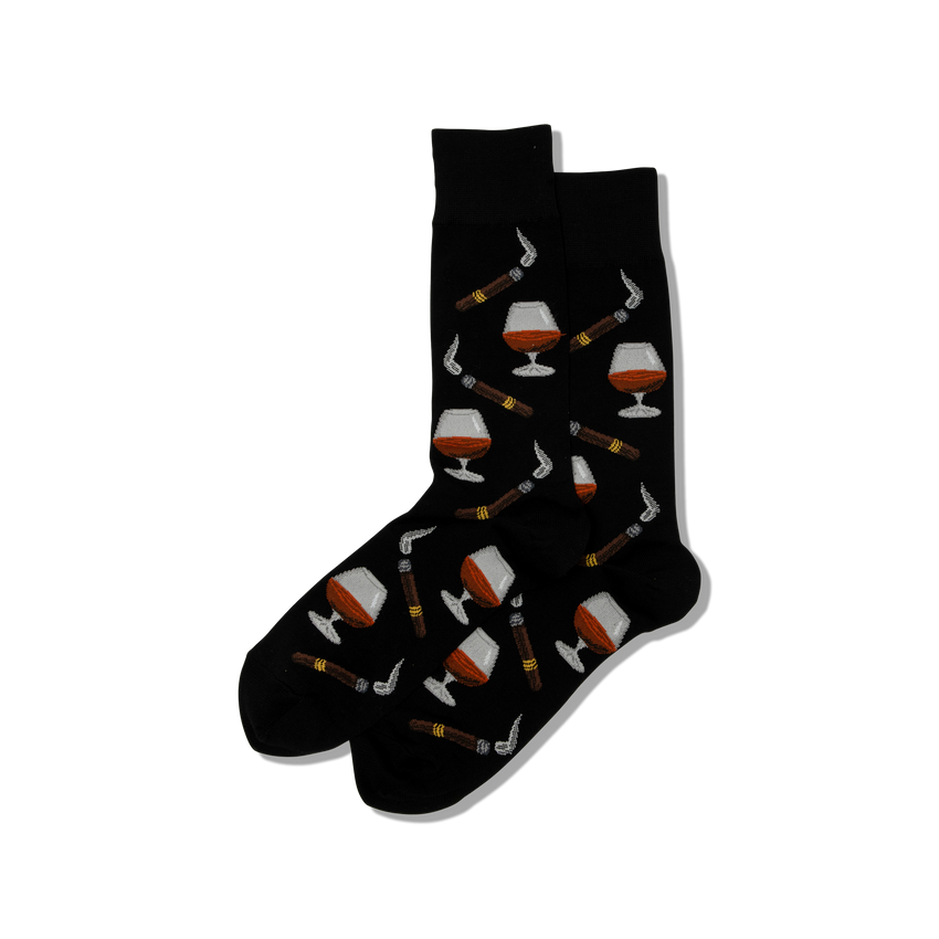 hot sox HOTSOX Men's Cognac and Cigars Socks BLACK