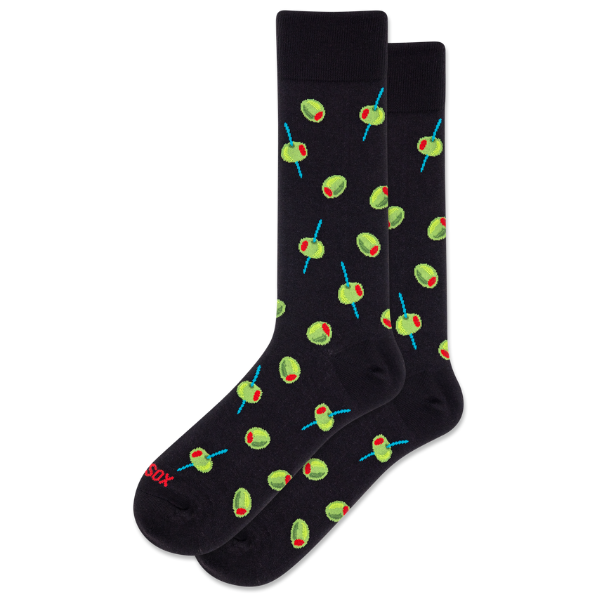 hot sox HOTSOX Men's I Olive You Crew Socks Black