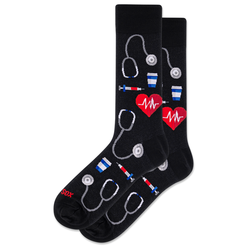 hot sox HOTSOX Men's Medical Crew Socks Black