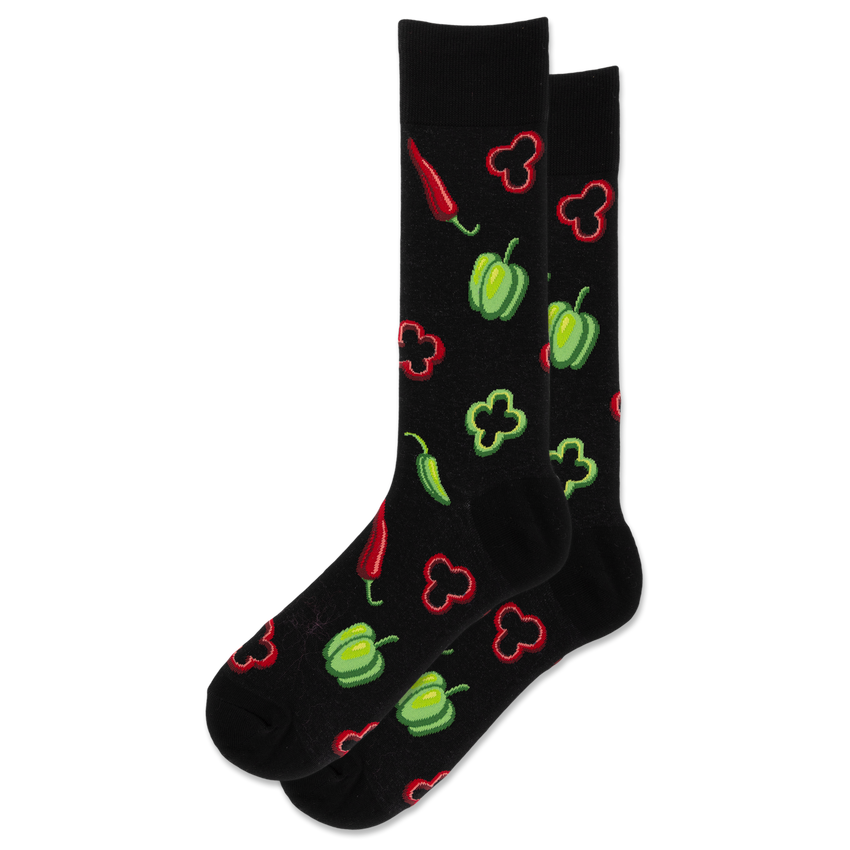hot sox HOTSOX Men's Peppers Crew Socks BLACK