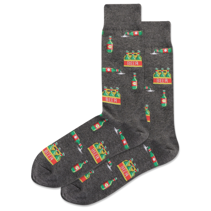 hot sox HOTSOX Men's Six Pack Crew Socks Charcoal