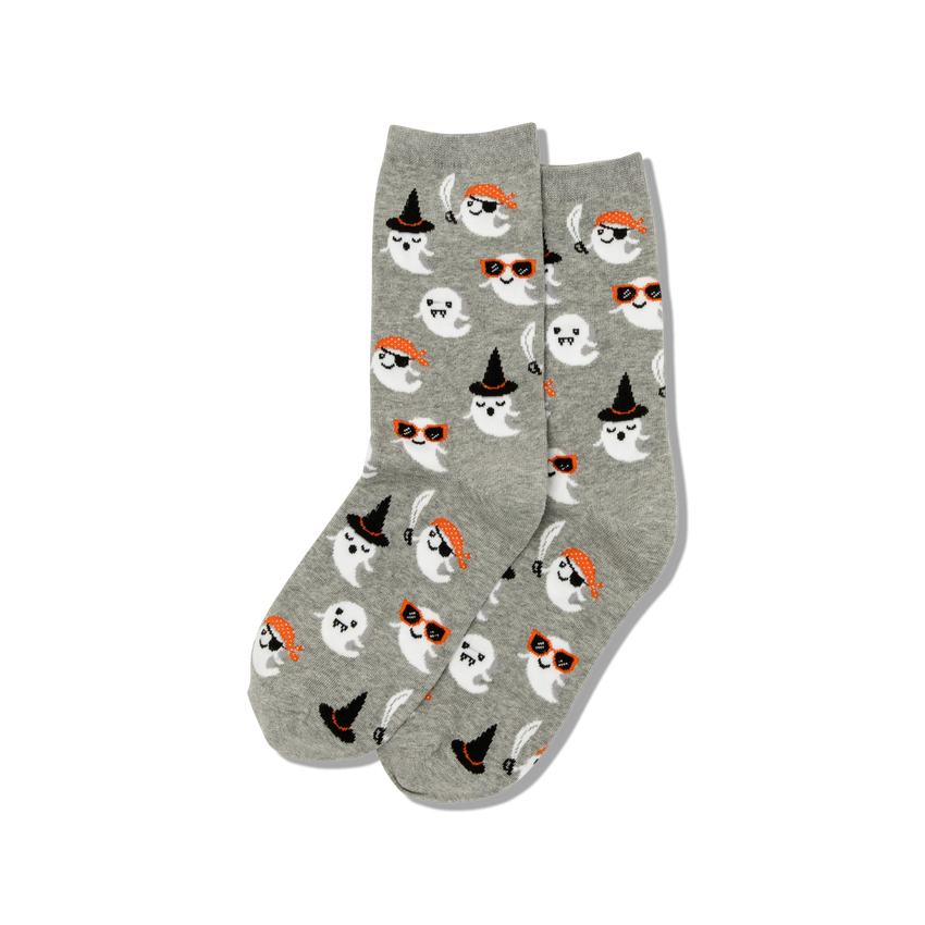hot sox HOTSOX Women's Cute Ghost Crew Socks GRAY