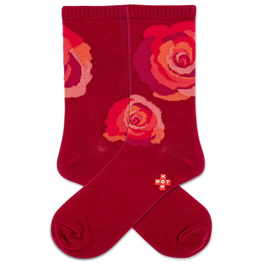 hot sox HOTSOX Women's In Bloom Crew Socks Red