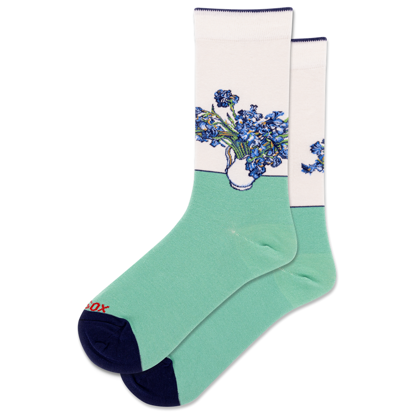 Hot Sox HOTSOX Women's Irises Crew Socks WHITE