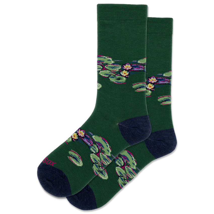 hot sox HOTSOX Women's Nympheas Crew Socks Green