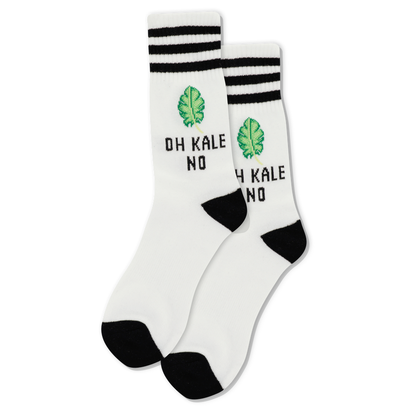 hot sox HOTSOX Women's Oh Kale No Crew Socks WHITE