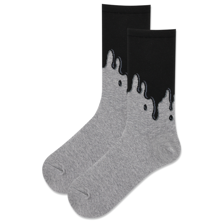 hot sox HOTSOX Women's Paint Drip Crew Socks Black