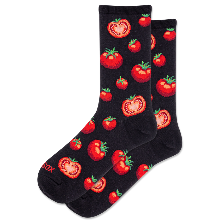 hot sox HOTSOX Women's Tomatos Crew Socks Black