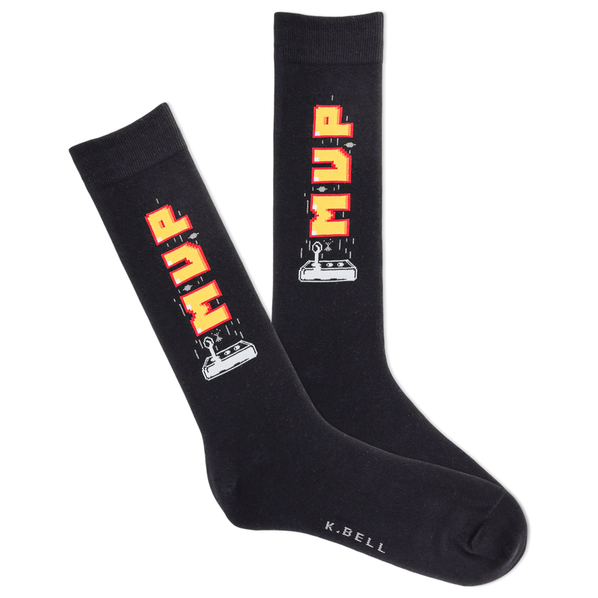 hot sox K.Bell Men's MVP Crew Socks Black