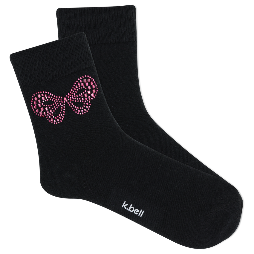hot sox K.Bell Women's Boho Bow Anklet Sock Black