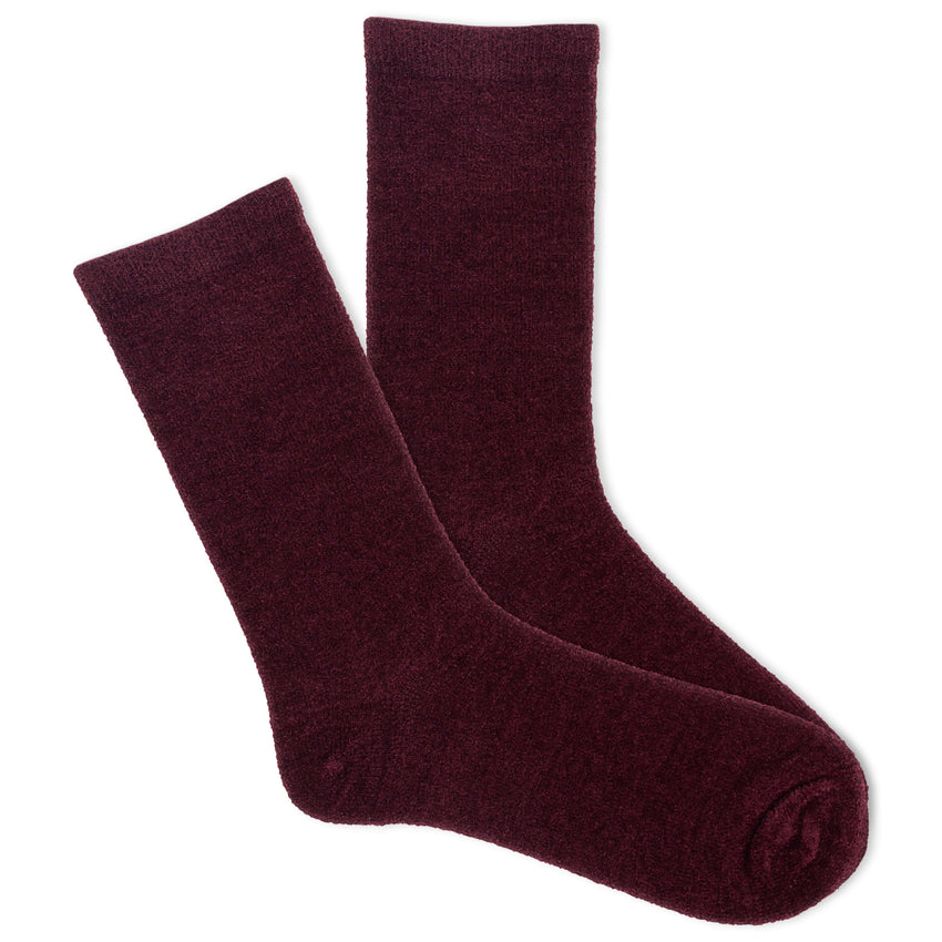 hot sox K.Bell Women's Velvet Crew Socks Wine